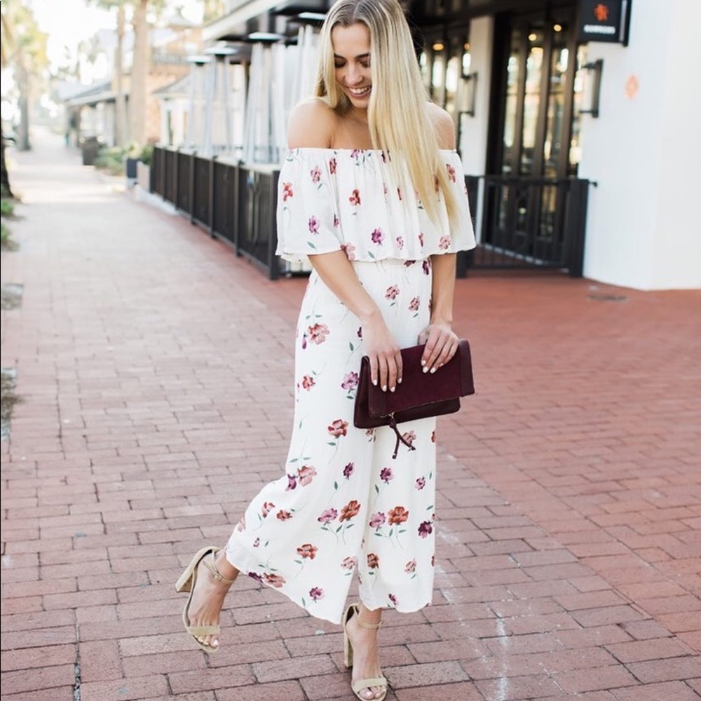 Off the shoulder floral jumper